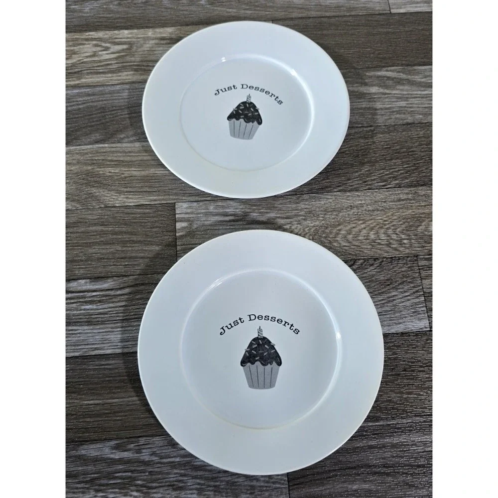 Unbranded Dessert Plates Set of‎ 2 White 